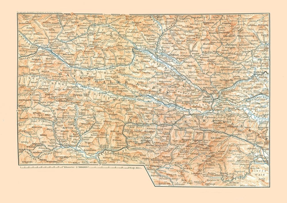 Gailthaler Alpen Austria - Baedeker 1896 art print by Baedeker for $57.95 CAD