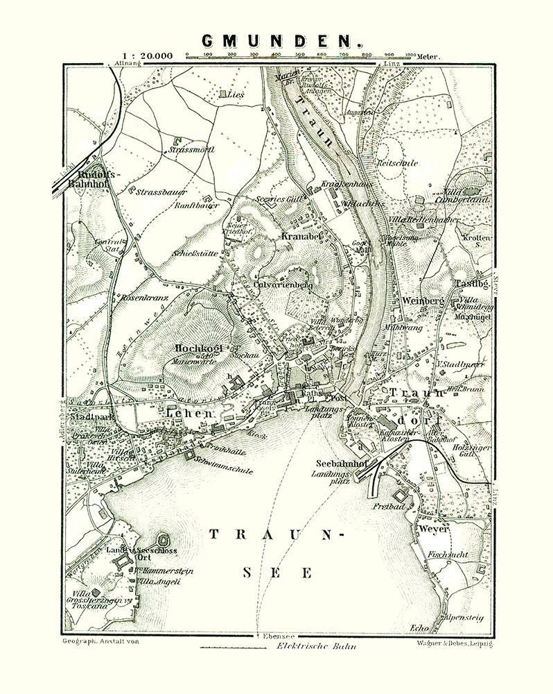 Gmunden Austria - Baedeker 1896 art print by Baedeker for $57.95 CAD