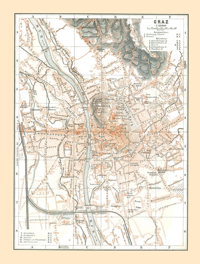 Graz Austria - Baedeker 1896 art print by Baedeker for $57.95 CAD