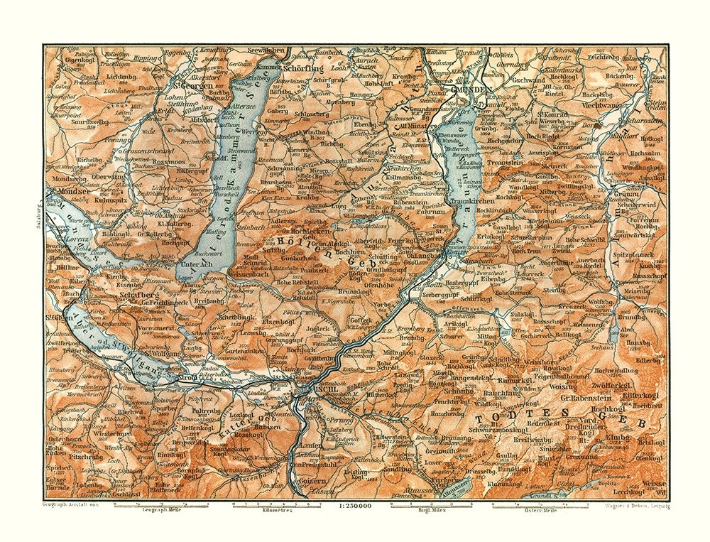 Hollen Geb Region Austria - Baedeker 1896 art print by Baedeker for $57.95 CAD