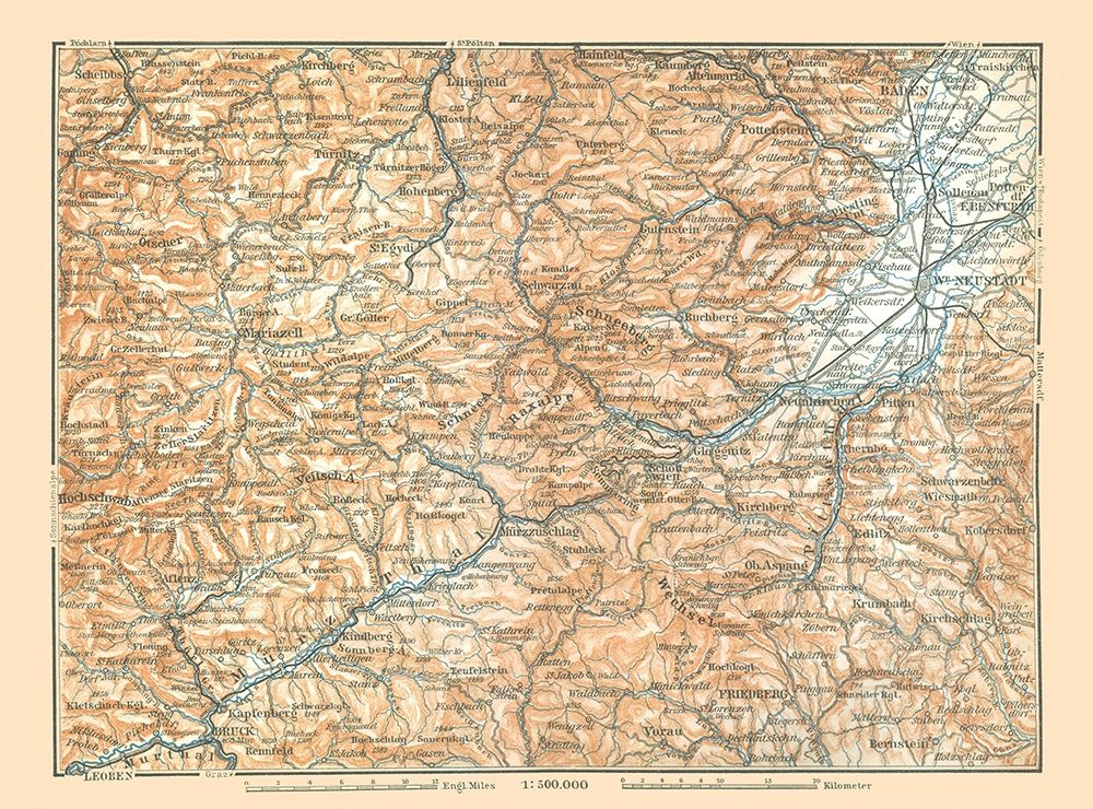 Eastern Austria - Baedeker 1896 art print by Baedeker for $57.95 CAD