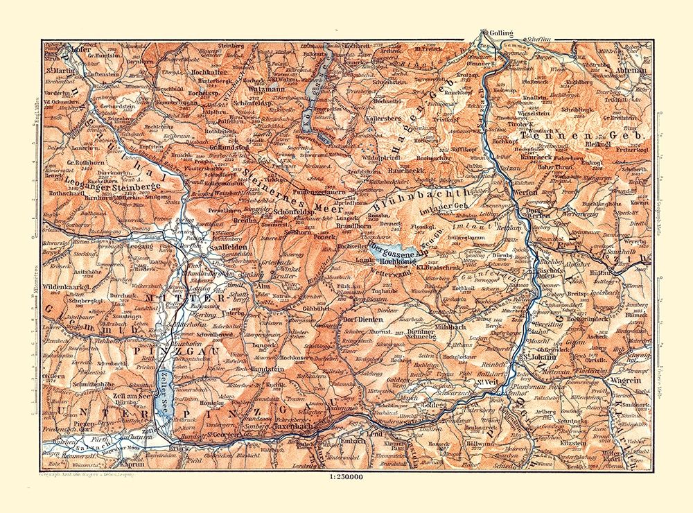 Pinzgau Region Austria - Baedeker 1896 art print by Baedeker for $57.95 CAD