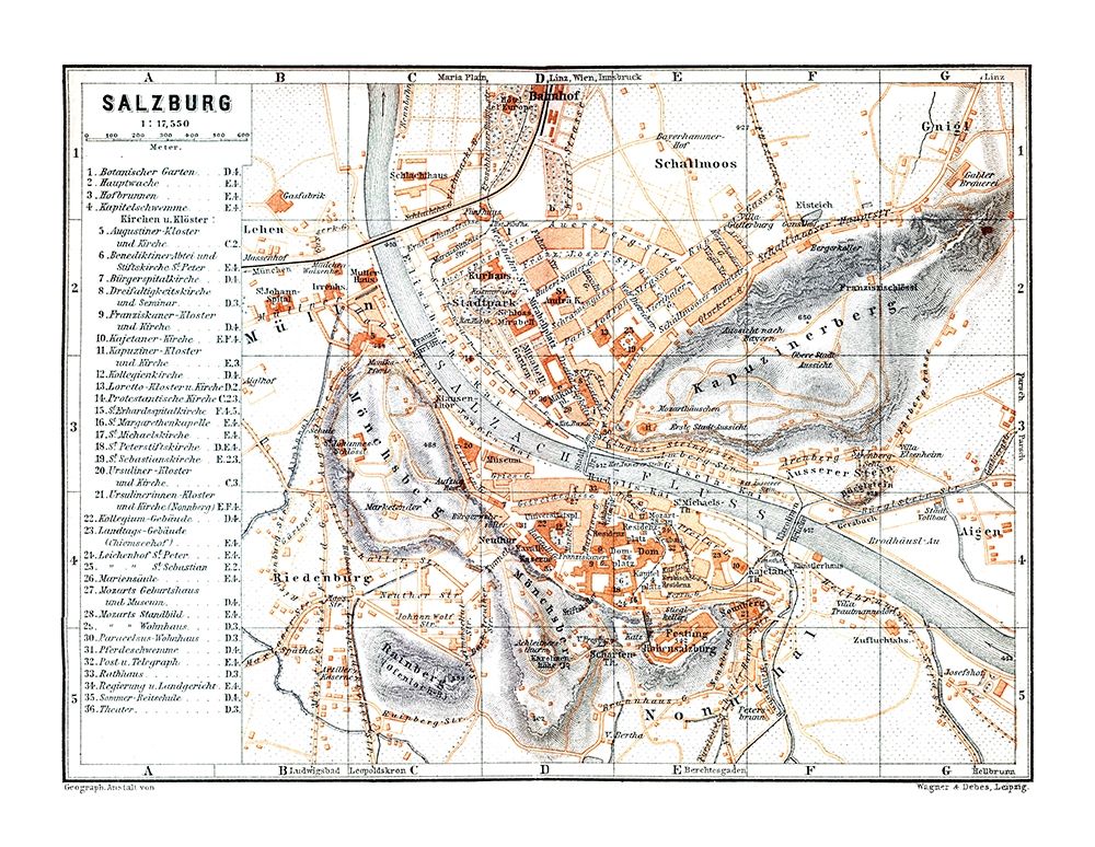 Salzburg Austria - Baedeker 1896 art print by Baedeker for $57.95 CAD
