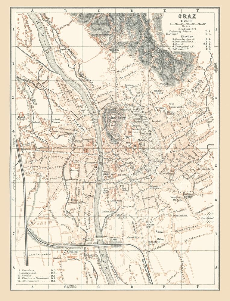 Graz Austria - Baedeker 1896 art print by Baedeker for $57.95 CAD