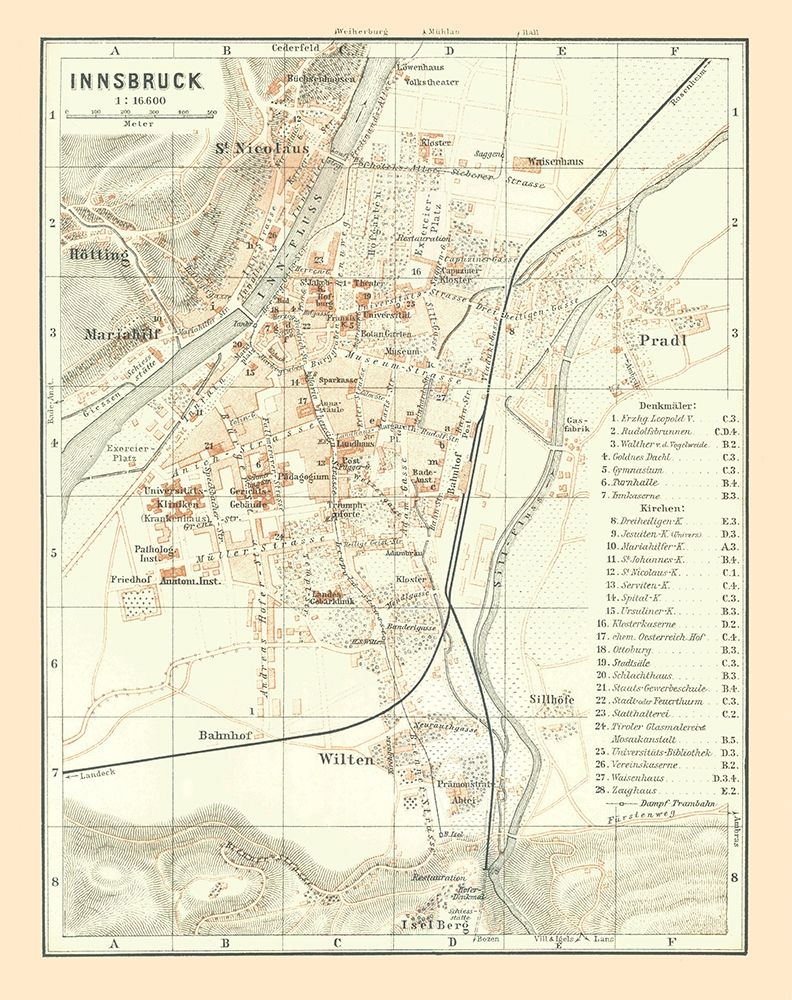 Innsbruck Austria - Baedeker 1896 art print by Baedeker for $57.95 CAD