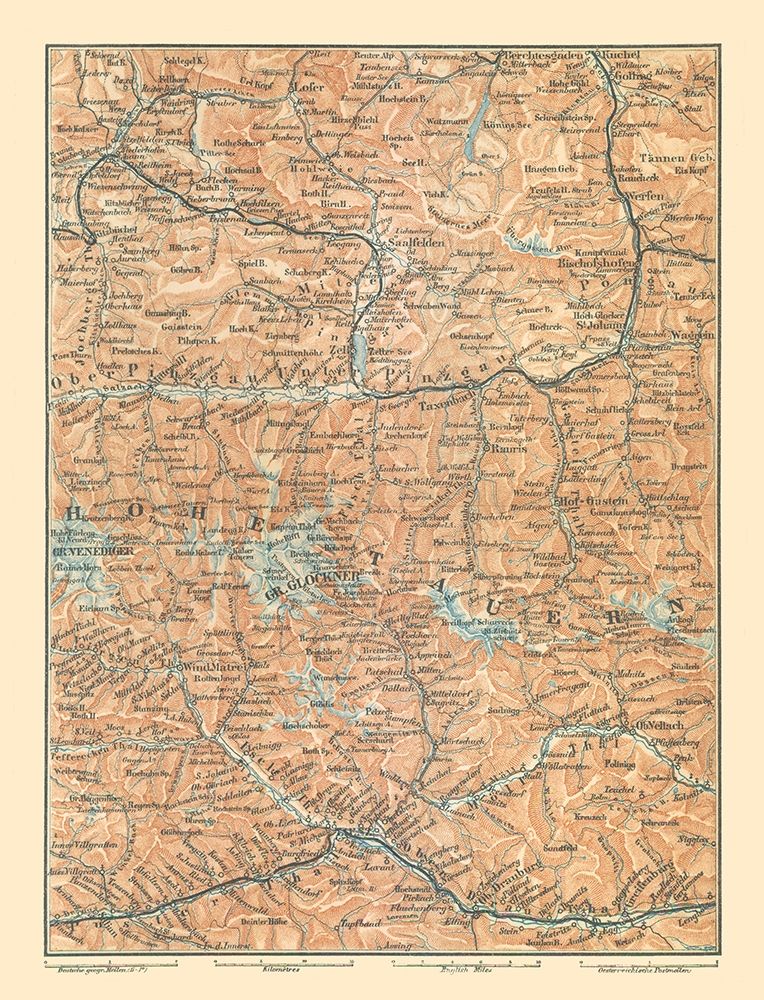Hohe Tauern Austria - Baedeker 1896 art print by Baedeker for $57.95 CAD