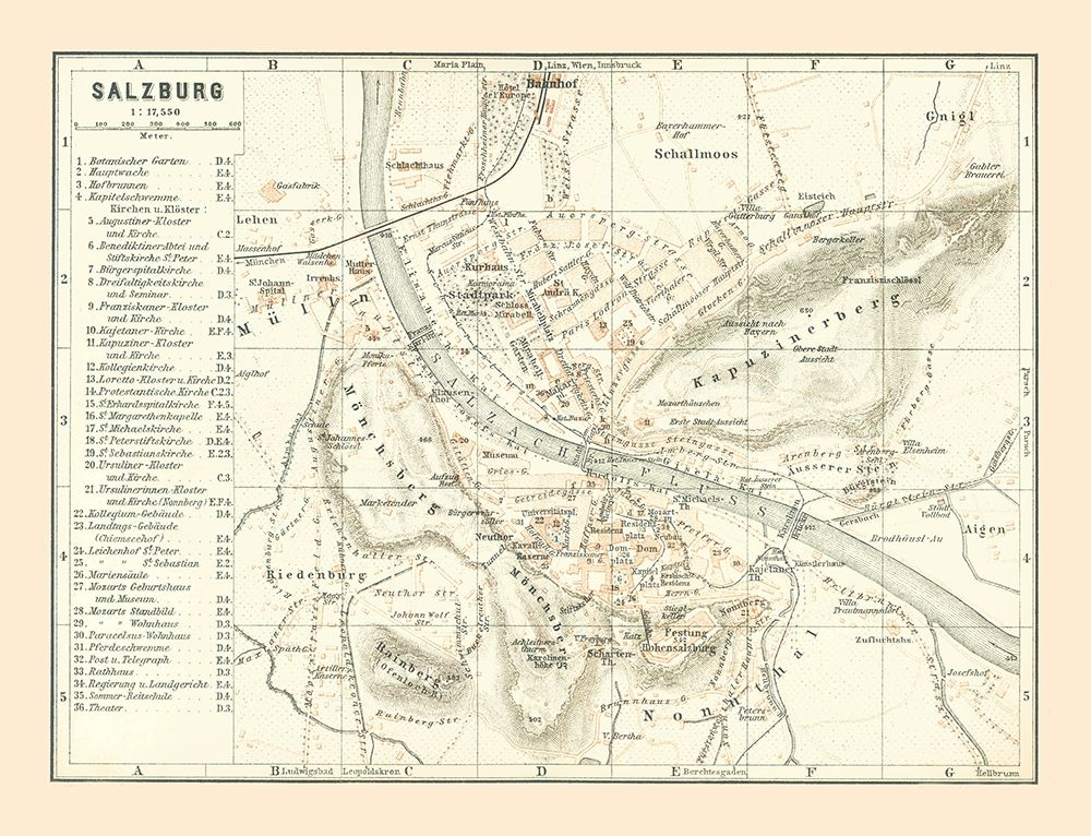 Salzburg Austria - Baedeker 1896 art print by Baedeker for $57.95 CAD