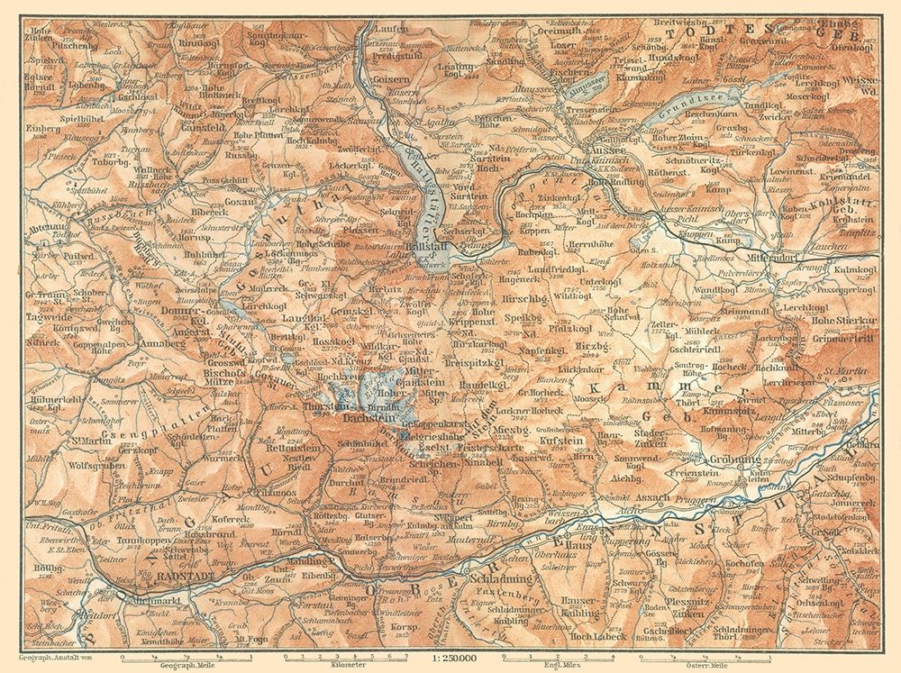 Mountains Central Austria - Baedeker 1896 art print by Baedeker for $57.95 CAD