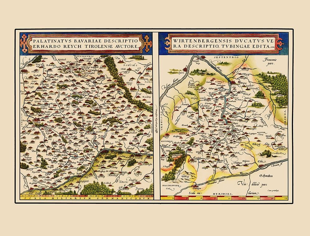 Bavaria Baden Wurttemberg Regions Germany art print by Ortelius for $57.95 CAD