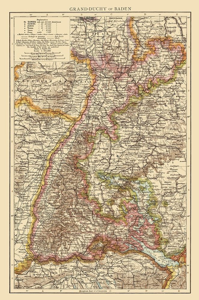 Grand Duchy of Baden Germany - Andree 1895 art print by Andree for $57.95 CAD