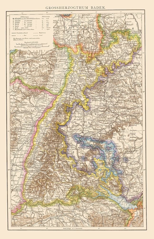 Grand Duchy of Baden Germany - Andree 1895 art print by Andree for $57.95 CAD