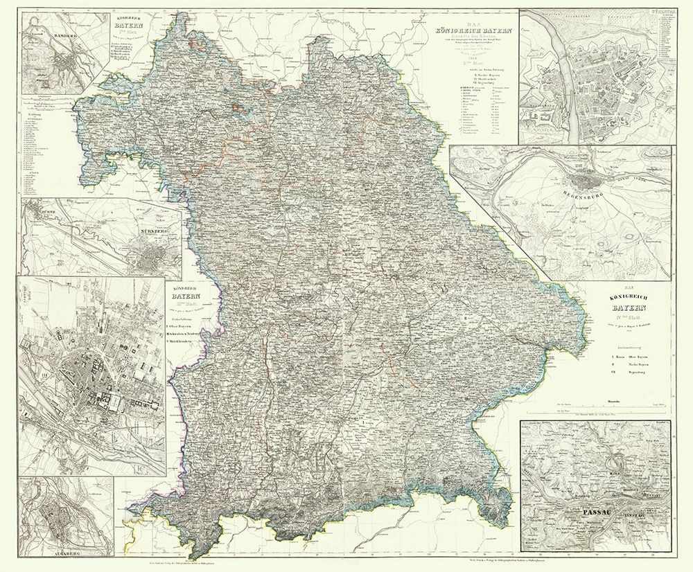 Bavaria Regensburg Regions Germany - Radefeld 1860 art print by Radefeld for $57.95 CAD