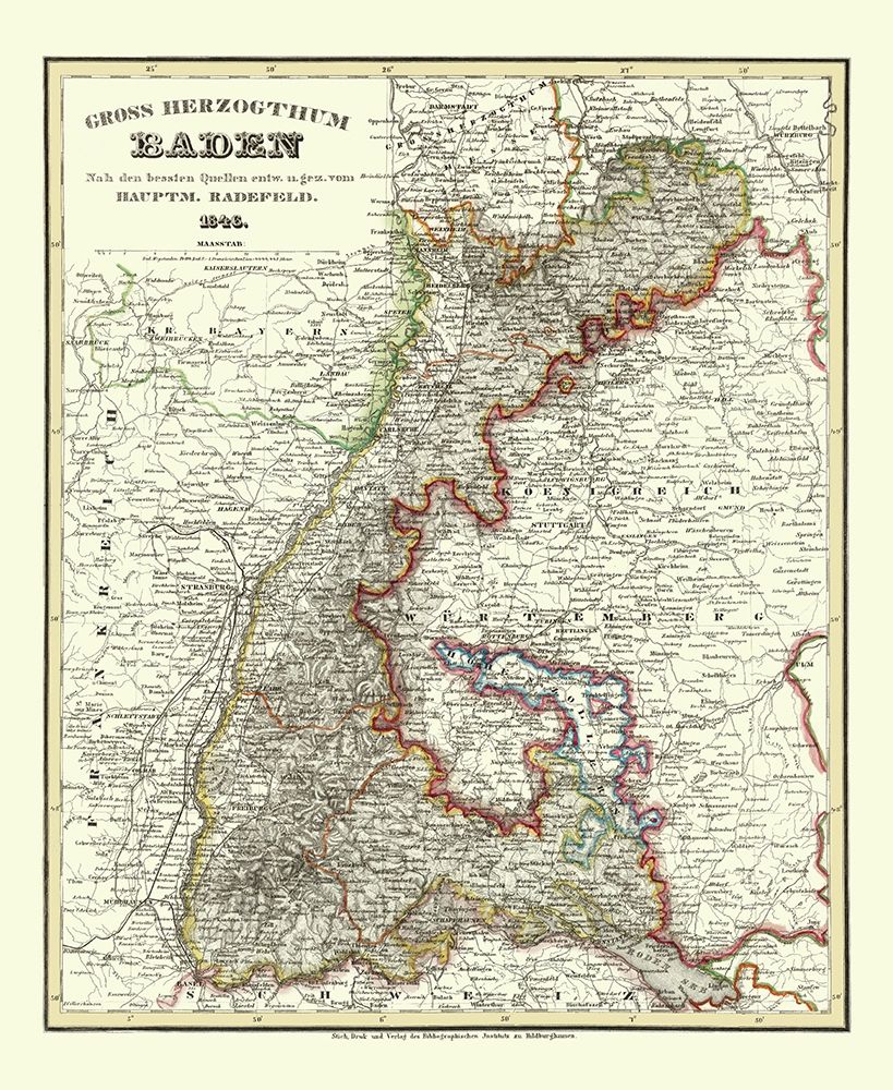 Baden Wurttemberg Germany - Radefeld 1860 art print by Radefeld for $57.95 CAD