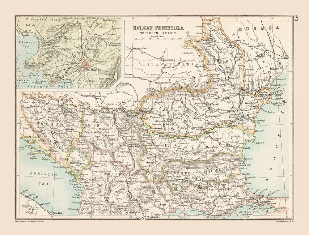 Northern Balkan Peninsula Europe - Bartholomew art print by Bartholomew for $57.95 CAD