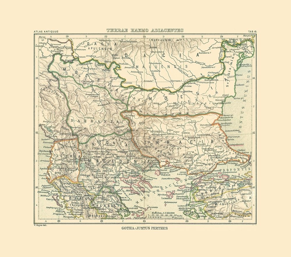 Macedonia Thracia Dardania Paeonia - Perthes 1896 art print by Perthes for $57.95 CAD