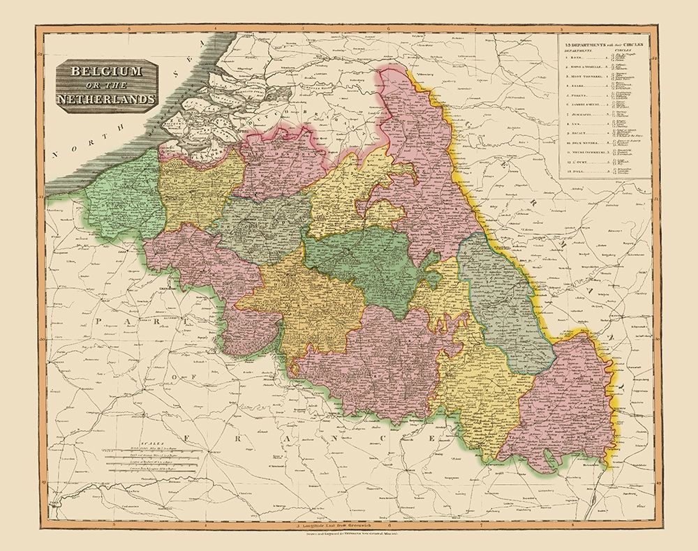 Benelux Belgium Netherlands - Thomson 1815 art print by Thomson for $57.95 CAD