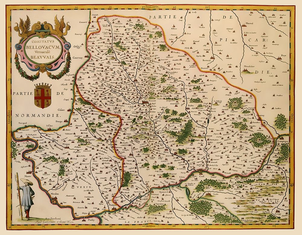 Beauvais Region France - Blaeu 1638 art print by Blaeu for $57.95 CAD