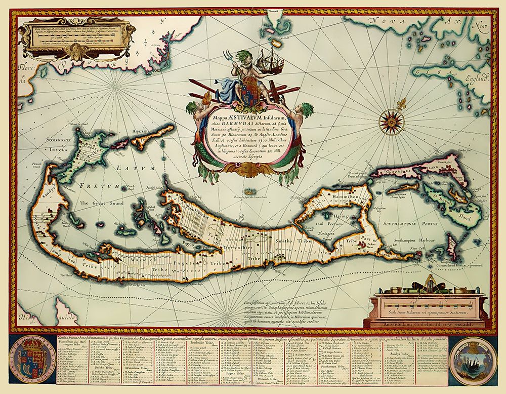 Landowner Bermuda - Blaeu 1630 art print by Blaeu for $57.95 CAD