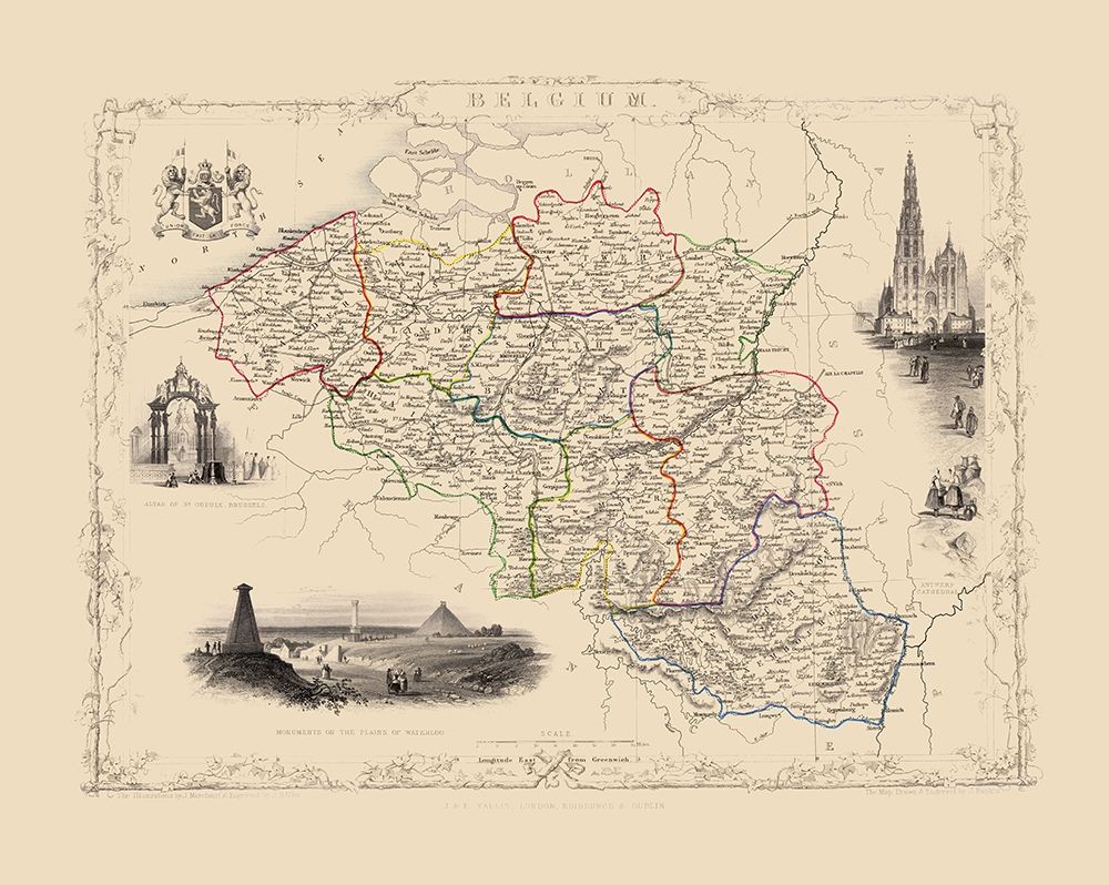 Benelux Belgium - Tallis 1851 art print by Tallis for $57.95 CAD