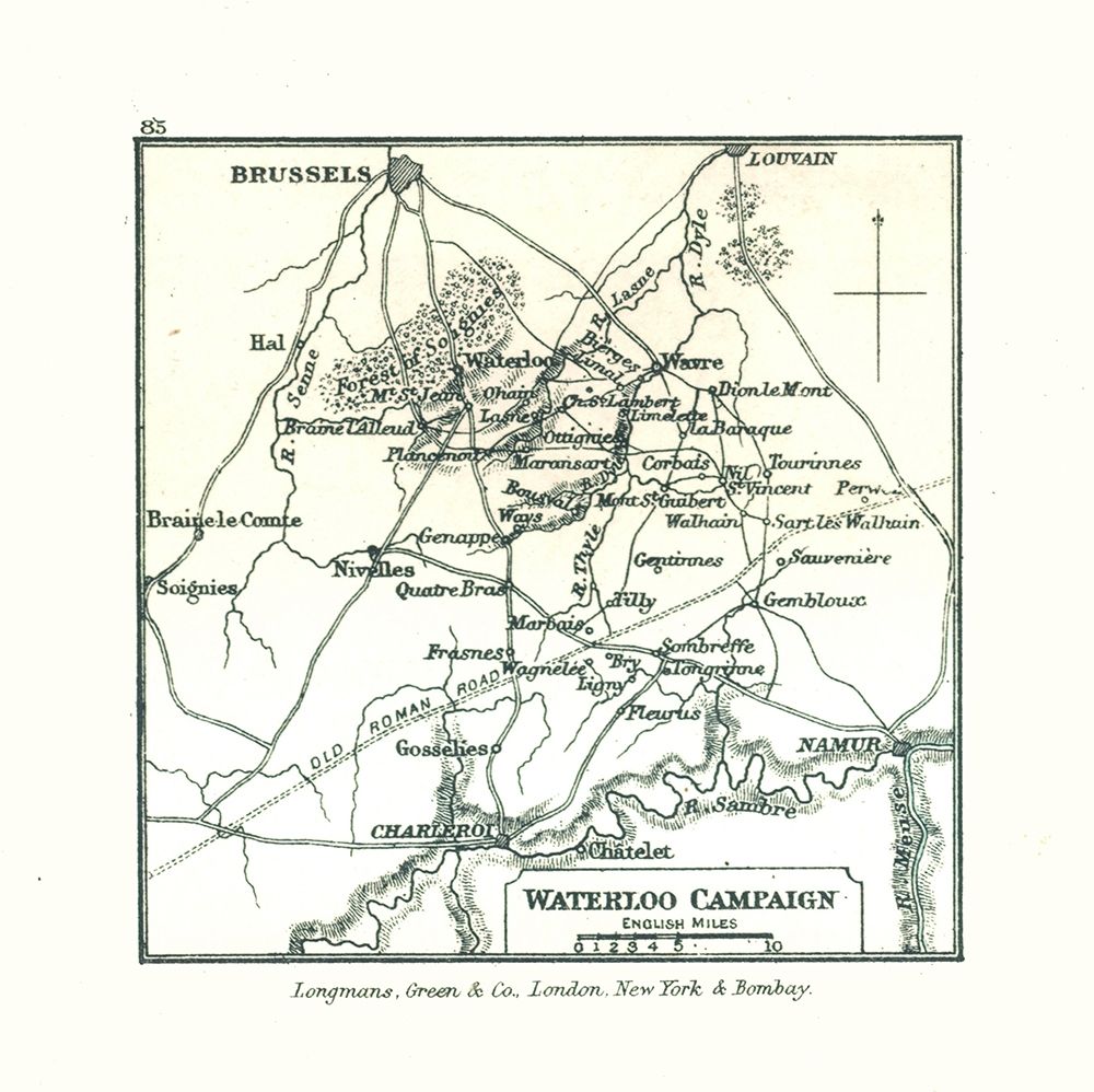 Europe Waterloo Campaign Belgium - Gardiner 1902 art print by Gardiner for $57.95 CAD