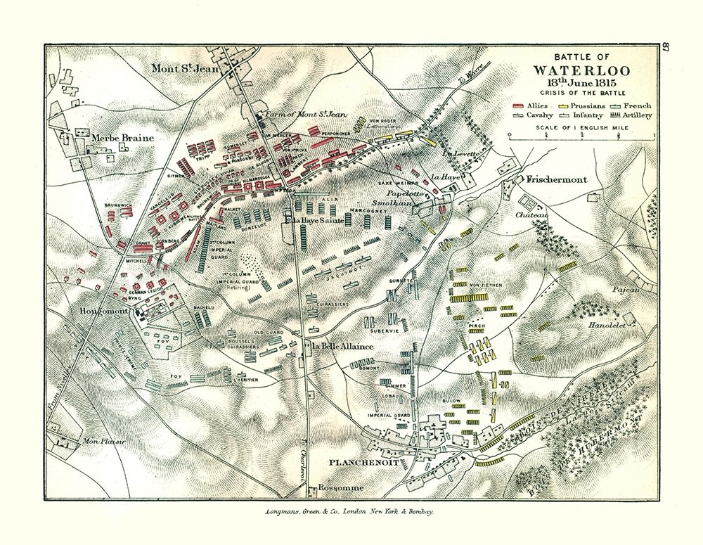 Battle of Waterloo 1815 Belgium - Gardiner 1902 art print by Gardiner for $57.95 CAD