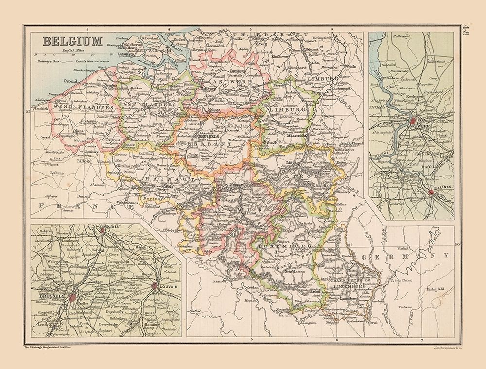 Belgium - Bartholomew 1892 art print by Bartholomew for $57.95 CAD
