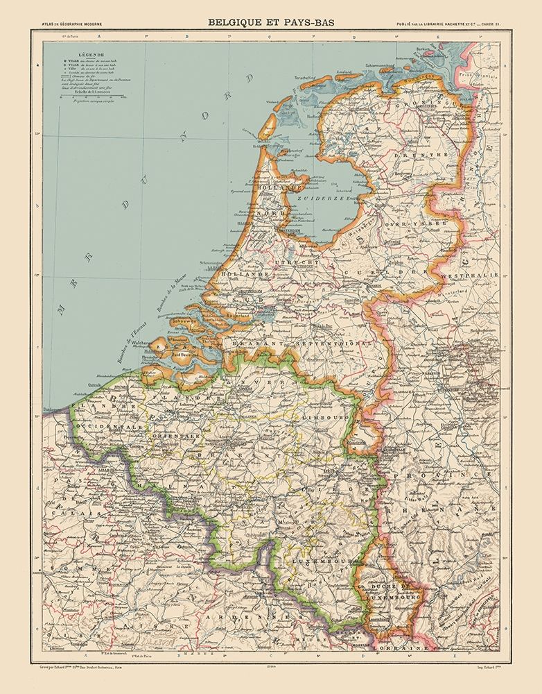 Belgium Netherlands - Schrader 1908 art print by Schrader for $57.95 CAD