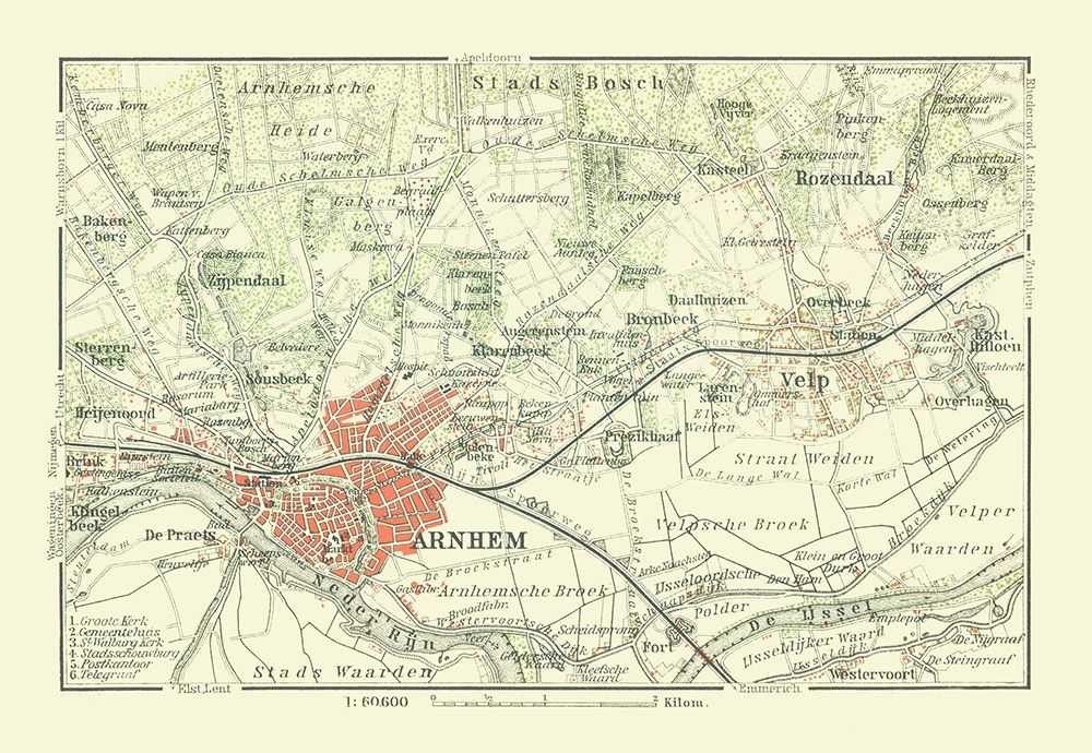 Arnhem Belgium Europe - Baedeker 1910 art print by Baedeker for $57.95 CAD