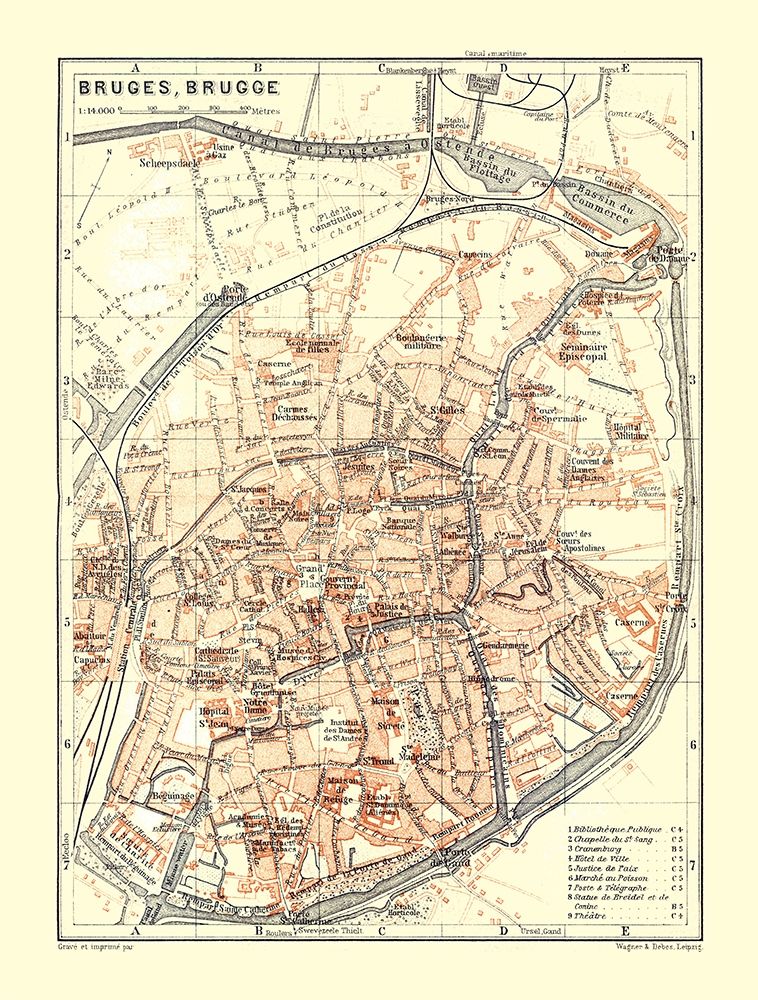 Bruges Belgium Europe - Baedeker 1910 art print by Baedeker for $57.95 CAD
