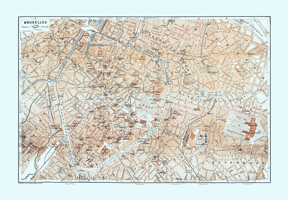 Brussels Belgium Europe - Baedeker 1910 art print by Baedeker for $57.95 CAD