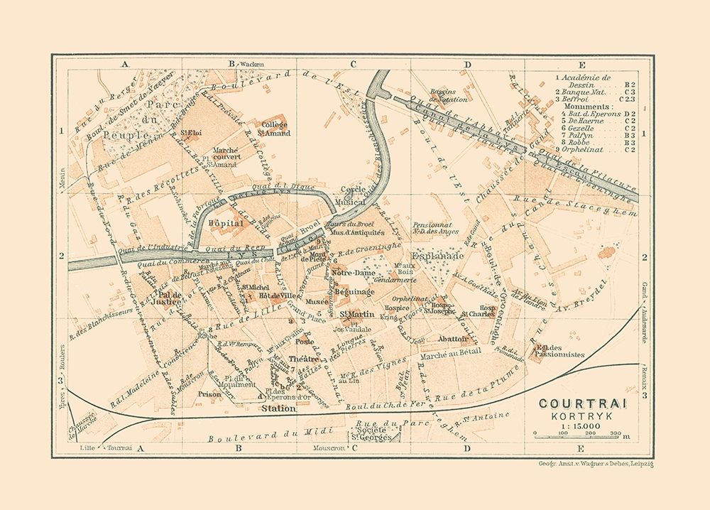 Courtrai Kortrijk Belgium Europe - Baedeker 1910 art print by Baedeker for $57.95 CAD