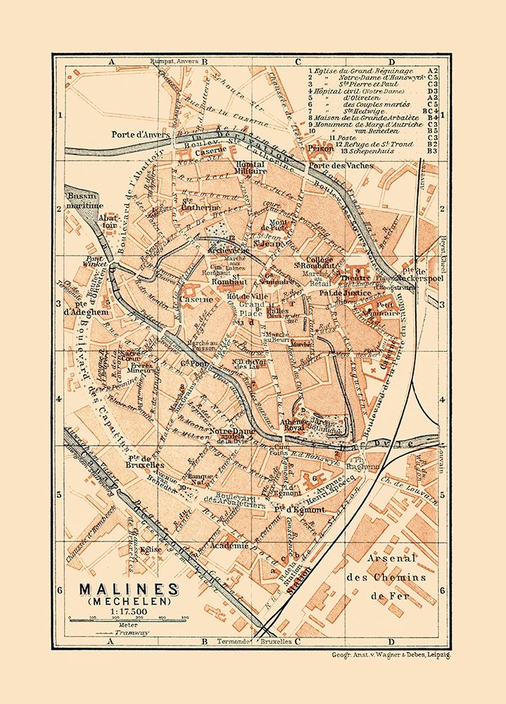 Mechelen Belgium Europe - Baedeker 1910 art print by Baedeker for $57.95 CAD