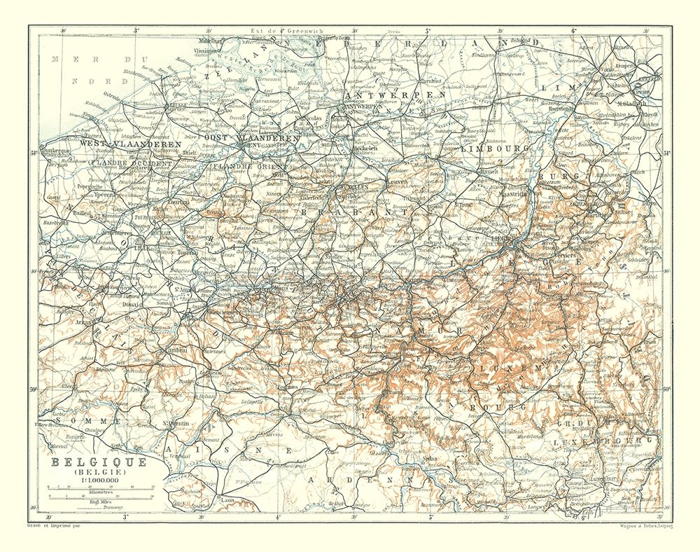 Europe Belgium - Baedeker 1910 art print by Baedeker for $57.95 CAD