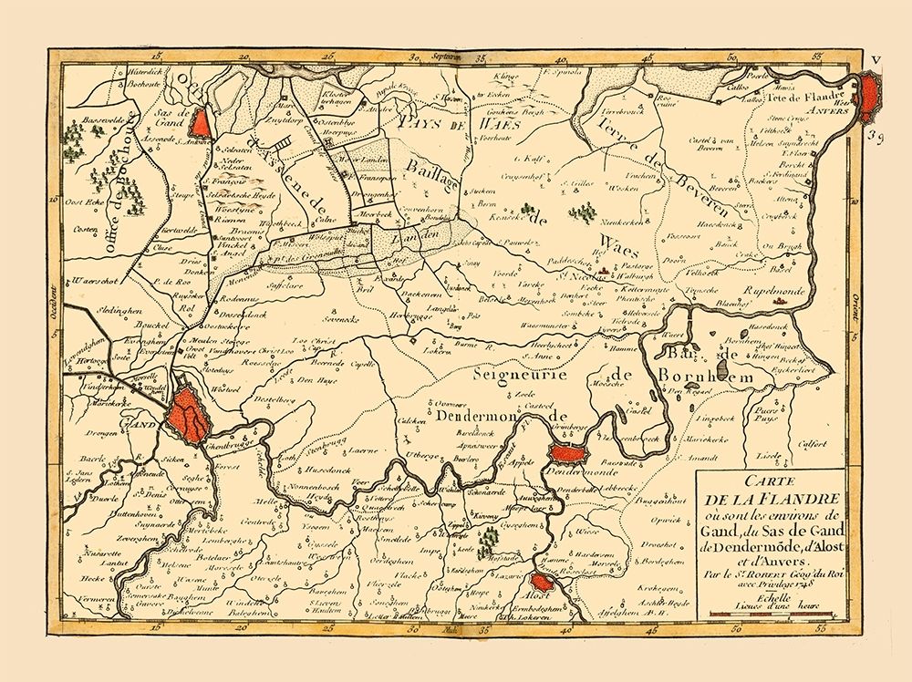 Ghent Environs Belgium - Robert 1748 art print by Robert for $57.95 CAD