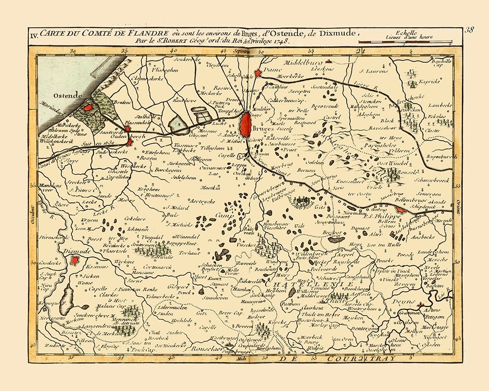 Brugge Environs Belgium - Robert 1748 art print by Robert for $57.95 CAD