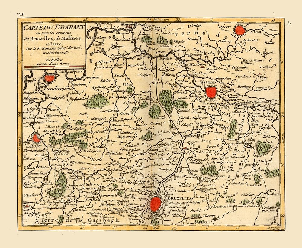 Brussels Environs Belgium - Robert 1748 art print by Robert for $57.95 CAD