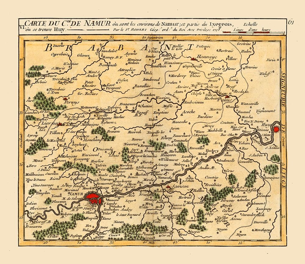 Namur Environs Belgium - Robert 1748 art print by Robert for $57.95 CAD