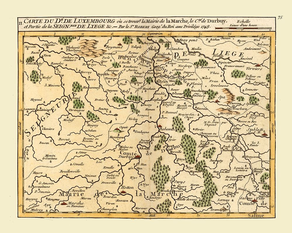 Luxembourg Province Belgium - Robert 1748 art print by Robert for $57.95 CAD