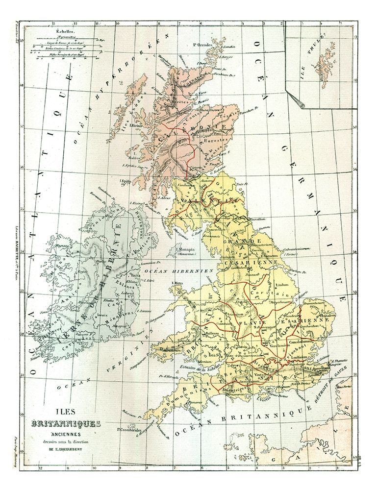 Ancient British Isles - Cortambert 1880 art print by Cortambert for $57.95 CAD
