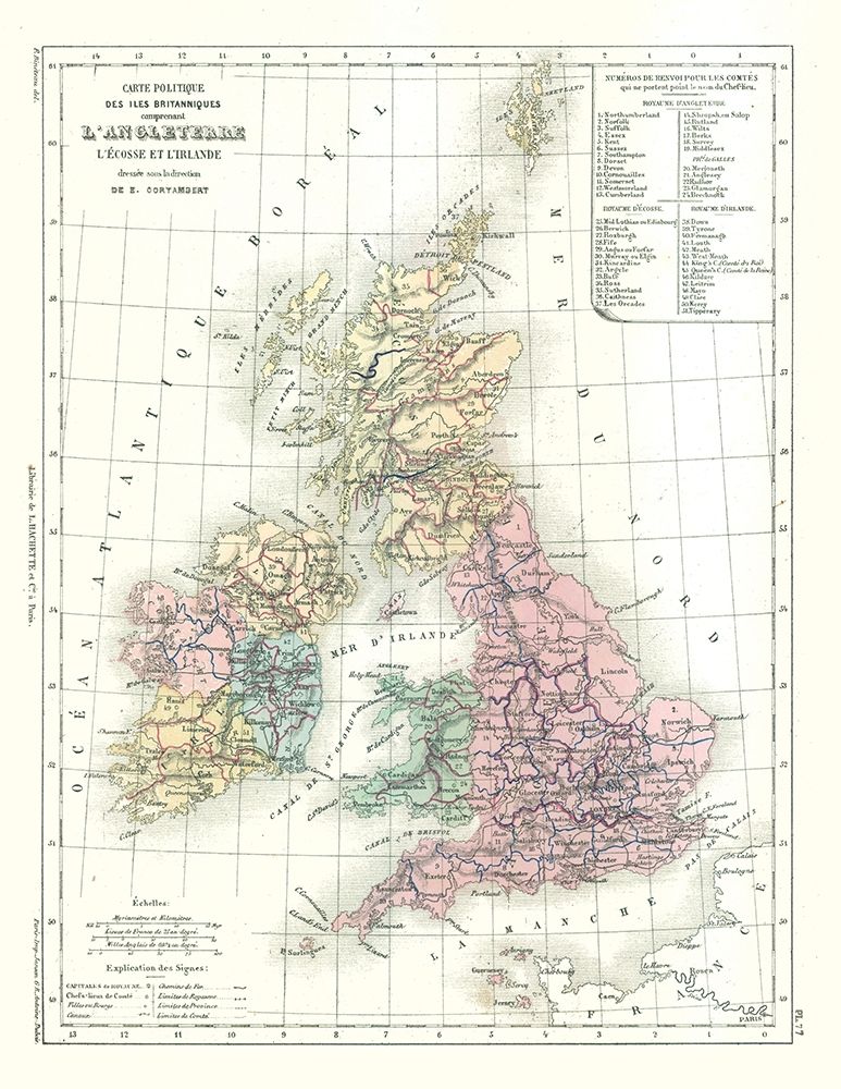 Political of British Isles - Cortambert 1880 art print by Cortambert for $57.95 CAD