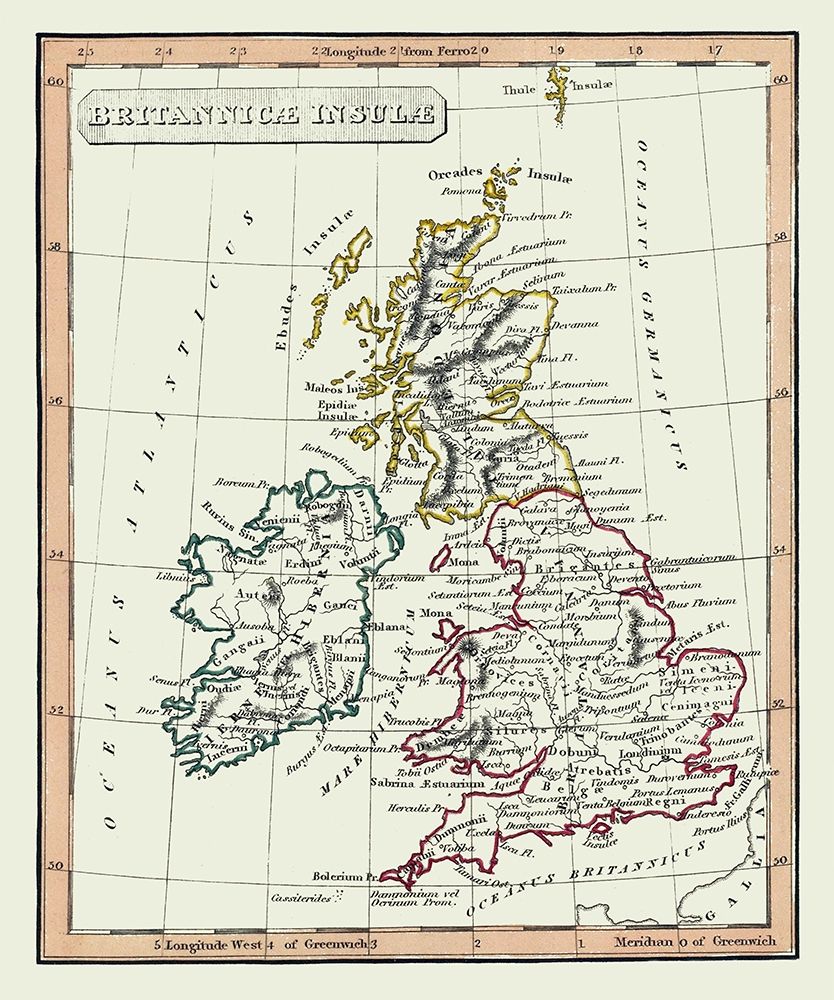 Ancient British Isles - Fenner 1830 art print by Fenner for $57.95 CAD