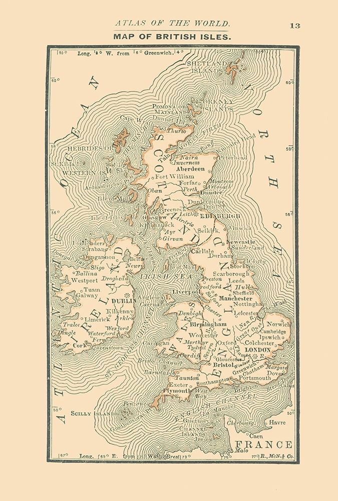 British Isles - Alden 1886 art print by Alden for $57.95 CAD