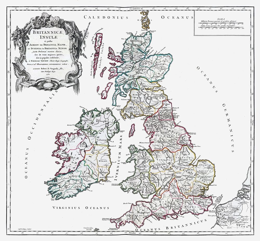British Isles - Vaugondy 1757 art print by Vaugondy for $57.95 CAD