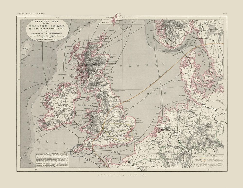 Orography Climatology British Isles art print by Petermann for $57.95 CAD