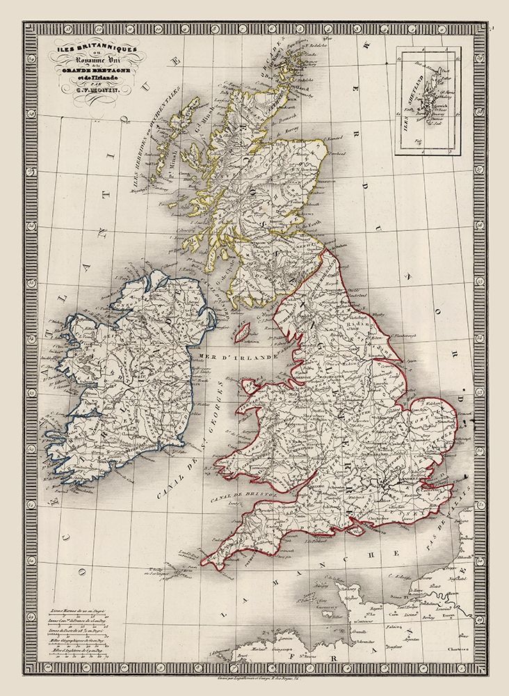 British Isles - Monin 1839 art print by Monin for $57.95 CAD