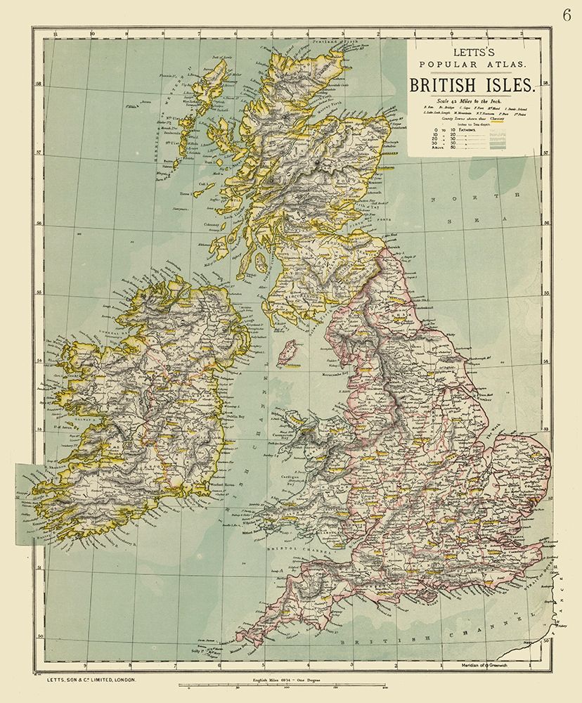 British Isles - Letts art print by Letts for $57.95 CAD