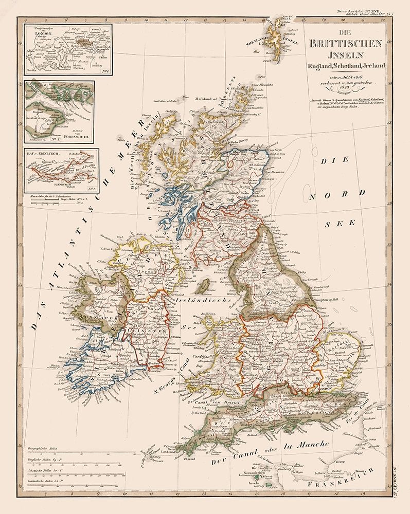 British Isles - Stieler 1823 art print by Stieler for $57.95 CAD