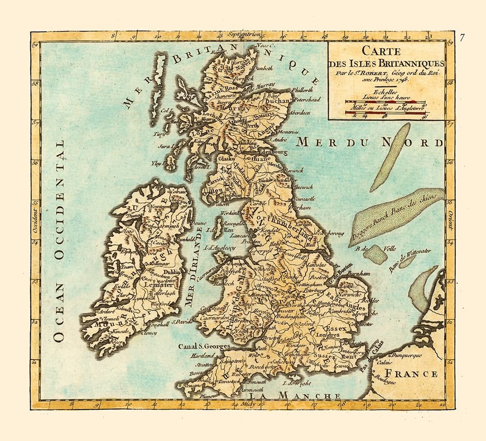 British Isles - Robert 1748 art print by Robert for $57.95 CAD