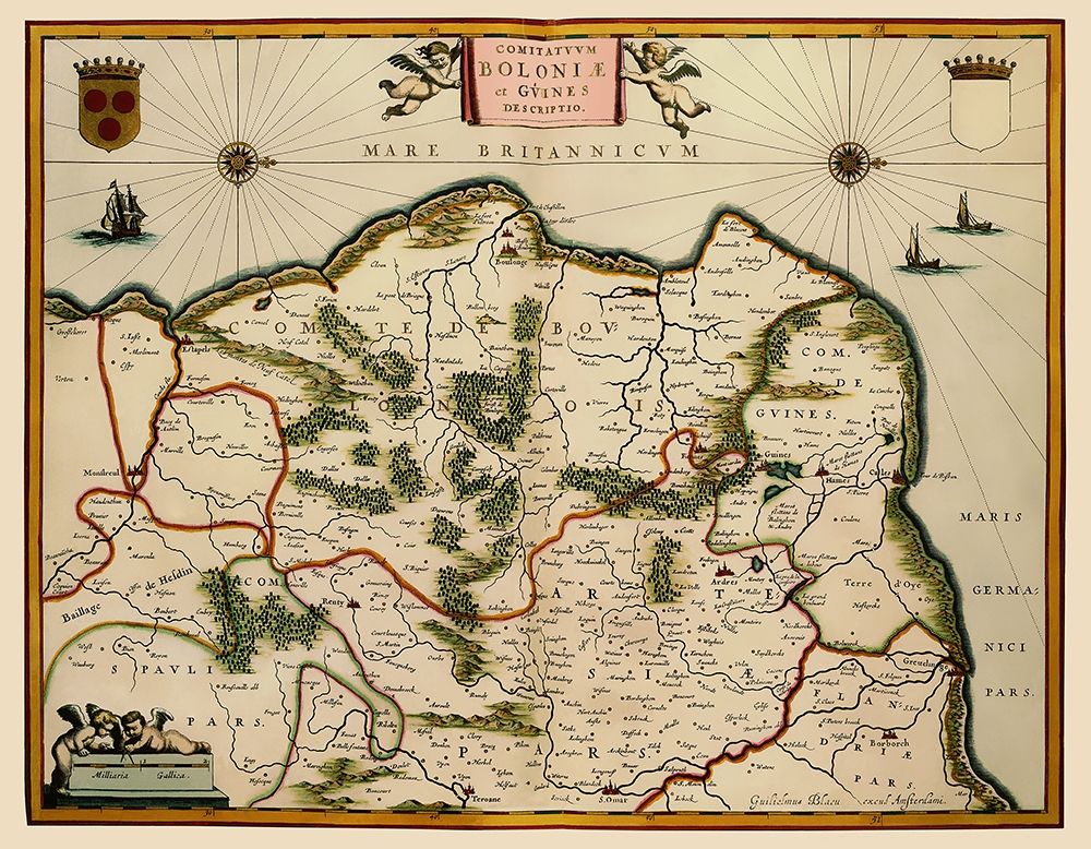 Boulogne Sur Mer Region France - Blaeu 1631 art print by Blaeu for $57.95 CAD