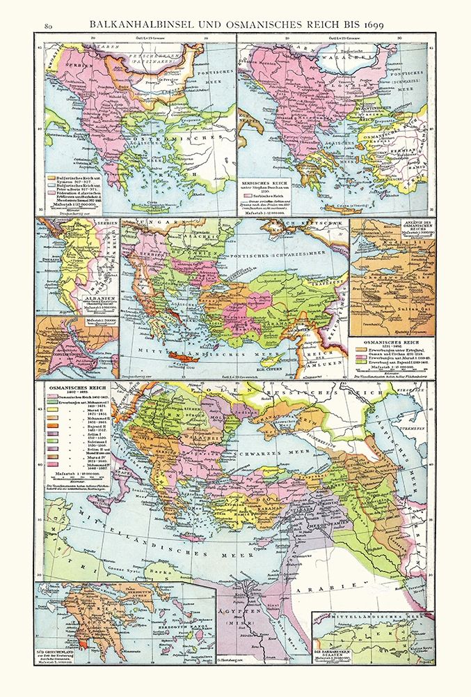 Ottoman Empire Middle East Balkan Peninsula Turkey art print by Droysen for $57.95 CAD